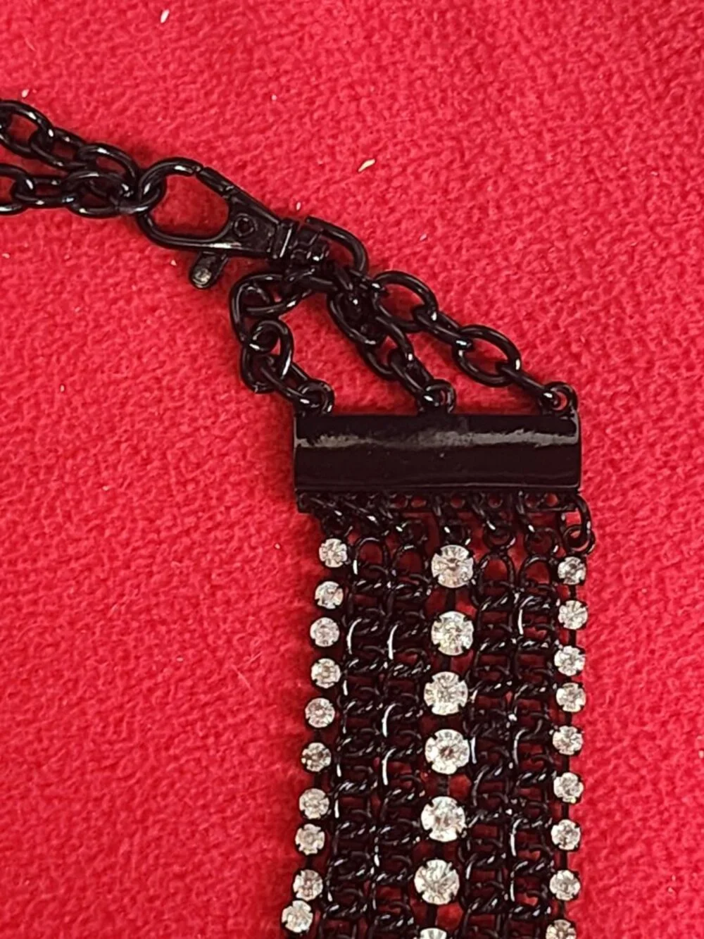 Chico's Vintage Black Metal and Rhinestone Adjustable 50.5